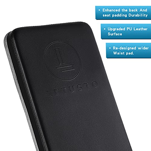 Letusto Adjustable Weight Bench Heavy Duty Incline Decline and Flat Bench, 1100 lb Weight Capacity Multi-Purpose Foldable Dumbbell and Barbell Bench