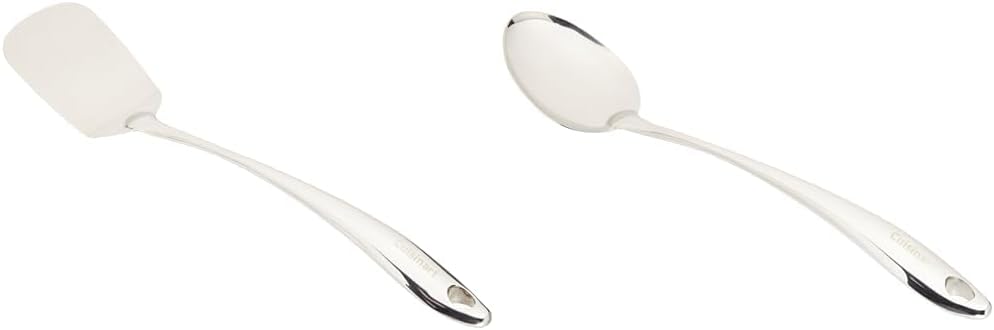 Cuisinart Stainless Steel Solid Turner Medium and Solid Spoon Kitchen Utensil Set