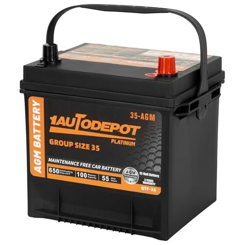 BCI Group 24F Car Battery, 12V 70Ah Automotive Battery Premium Maintenance Free AGM Batteries, 710CCA, 120RC, 36 Months Warranty