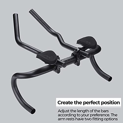 BBB Cycling Aero Bars Aluminium Two-Piece Tri Bars Black 26/31,8 mm Bike Handlebar AeroBase BHB-52