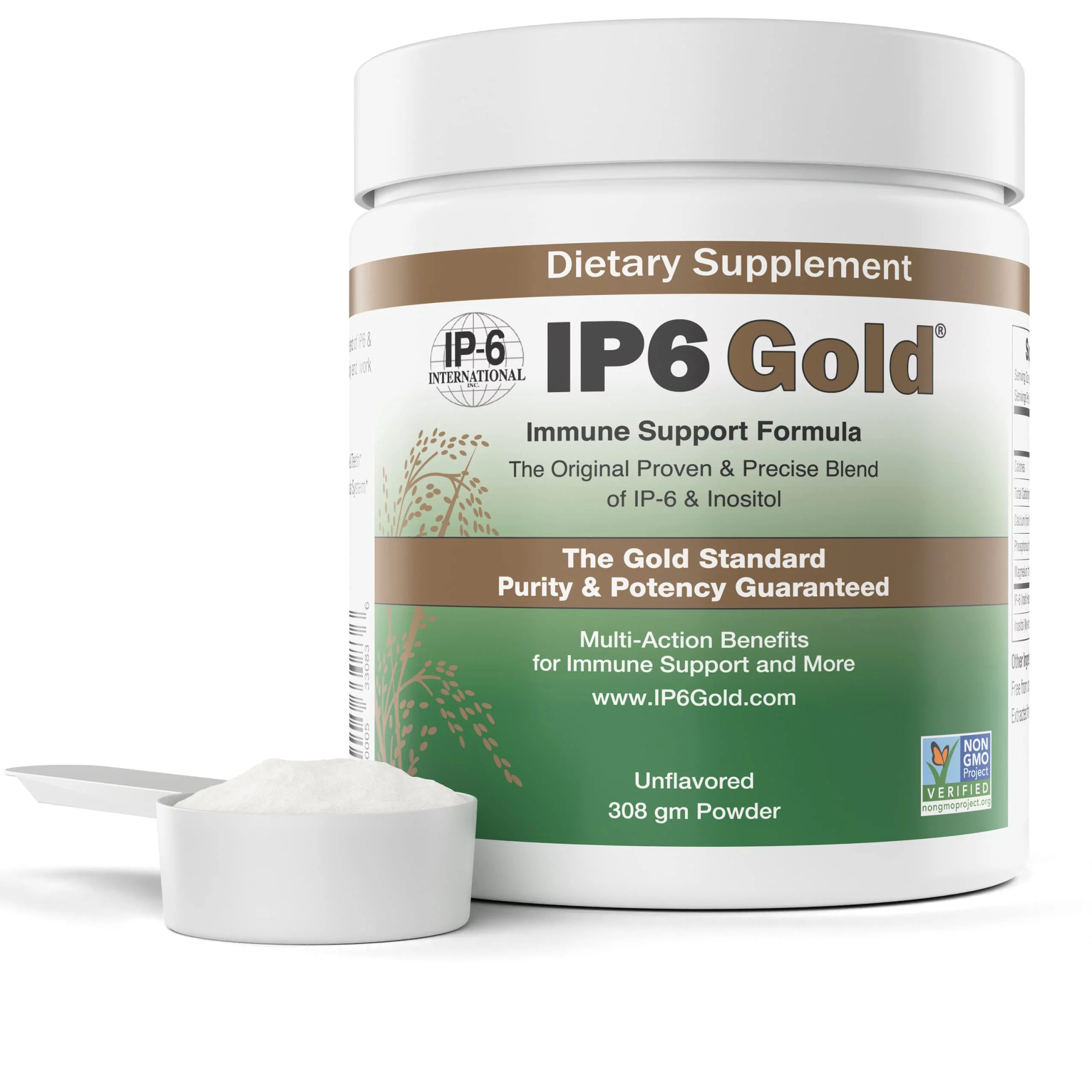 IP6 Gold, Immune Support Formula Powder, Unflavored, 308g, IP-6 International