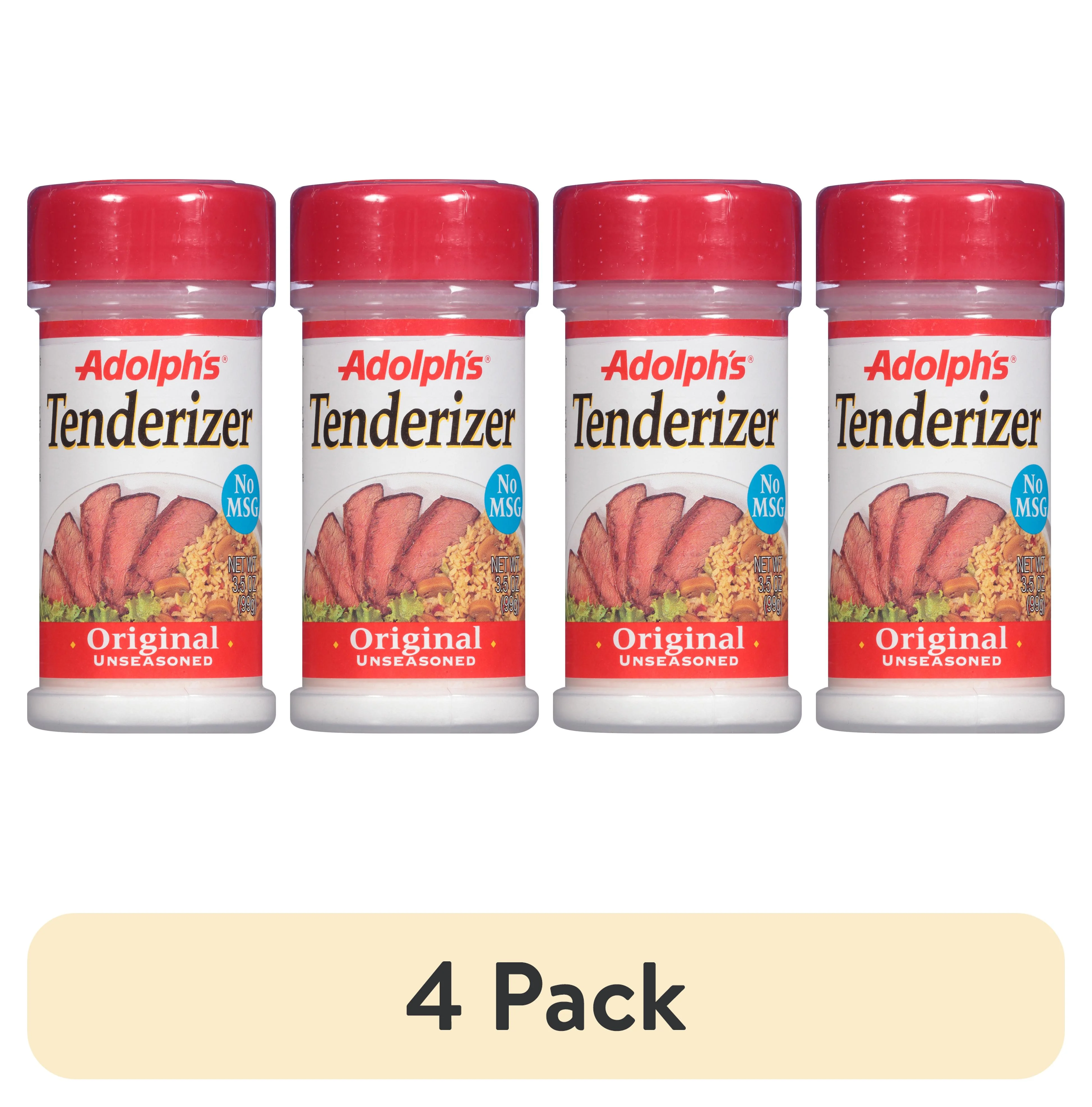 (4 pack) Adolph's Unseasoned Tenderizer, 3.5 oz Mixed Spices & Seasonings