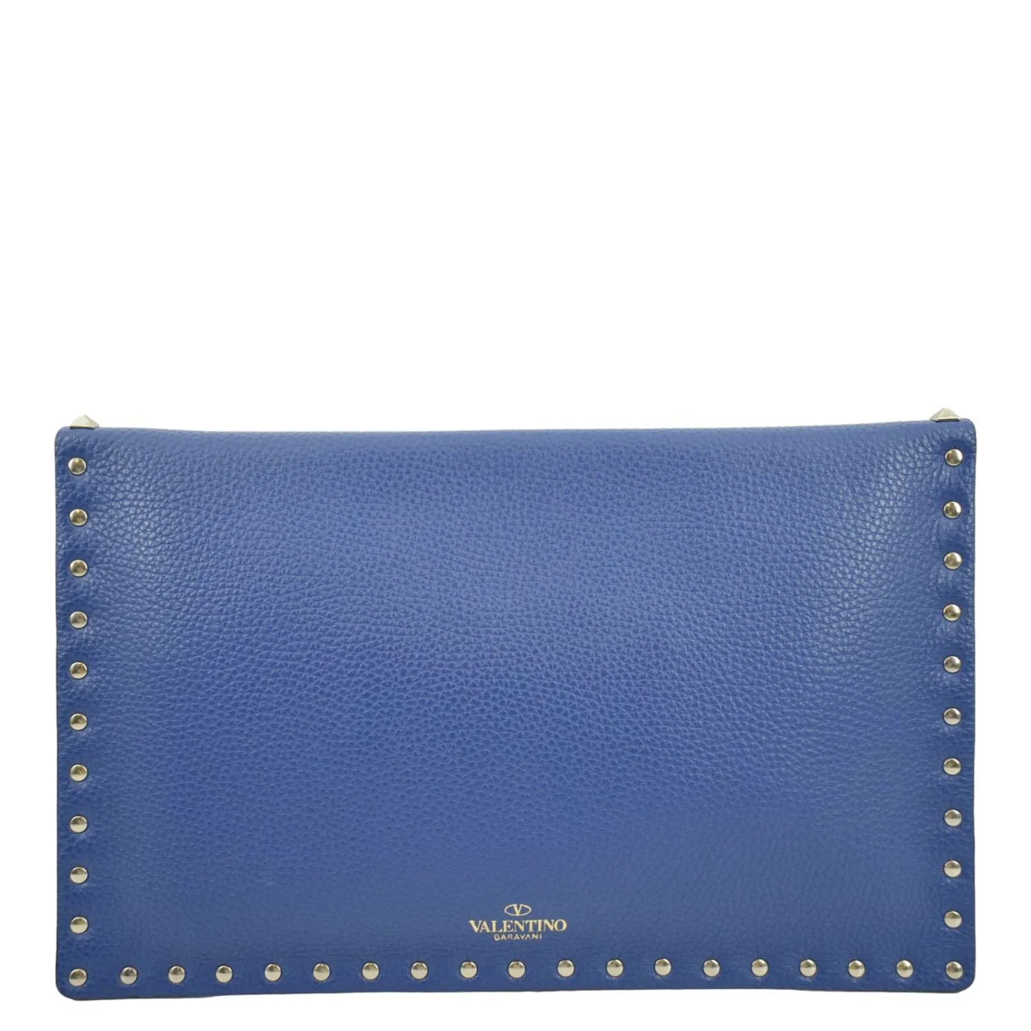 Pre-owned VALENTINO Garavani Rockstud Grainy Envelope Pouch Blue