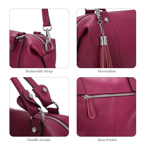 HESHE Womens Genuine Leather Handbags Purse Crossbody Satchel Tote Bags Ladies Real Leather Bags