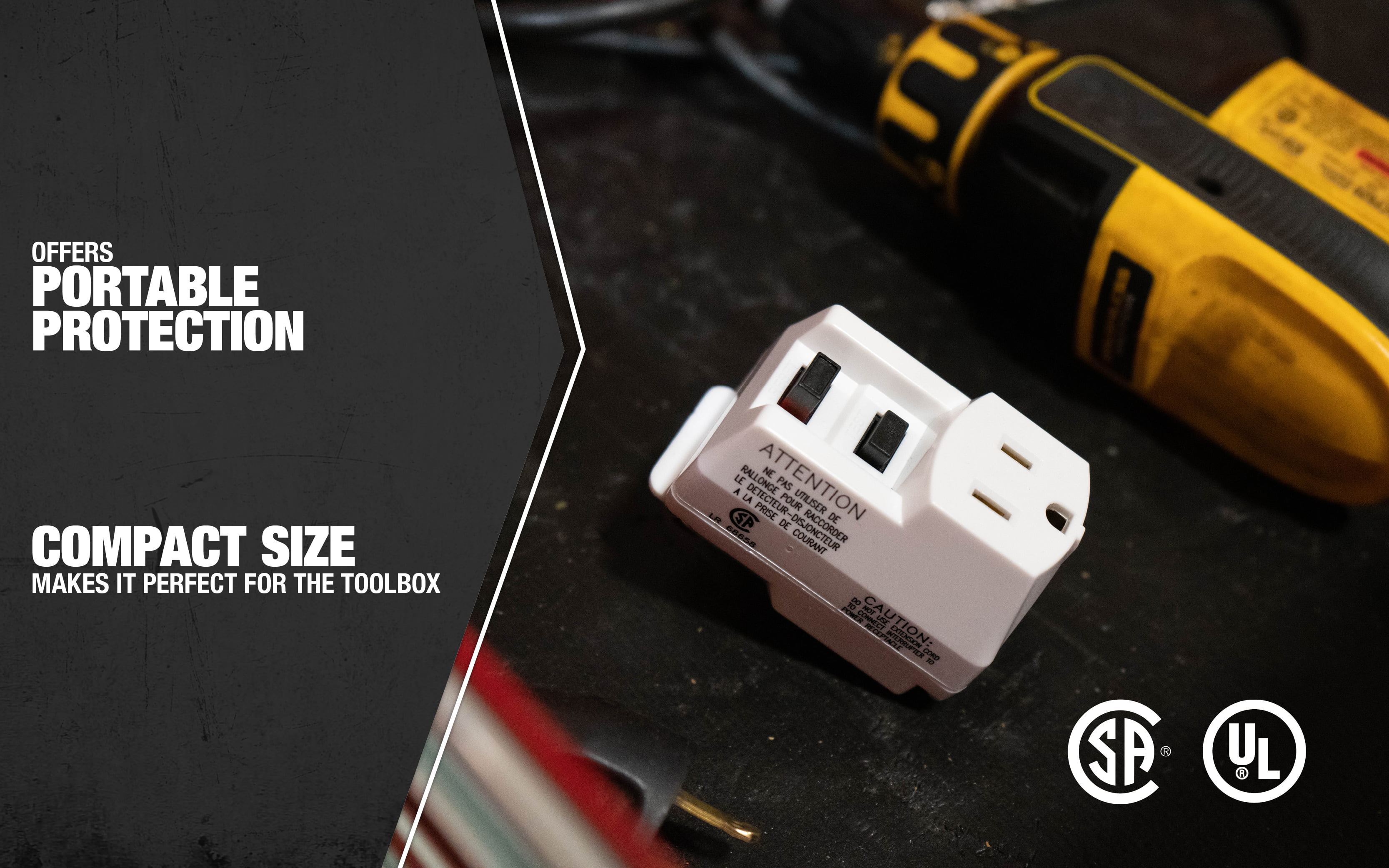 TRC 14650006-6 Shockshield White GFCI Plug with Surge Protection Electrical Outlet