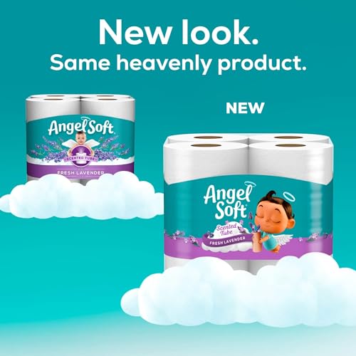 Angel Soft Toilet Paper with Fresh Lavender Scented Tube, 48 Mega Rolls = 192 Regular Rolls, Soft and Strong Toilet Tissue