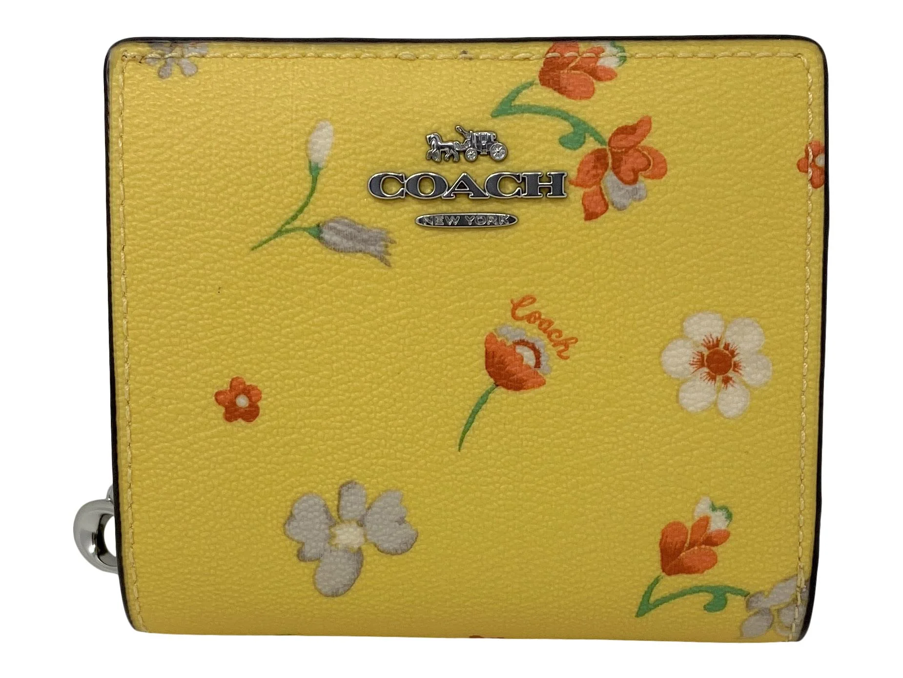 Coach Women's Snap Wallet in Mystical Floral Print (Yellow Multi)