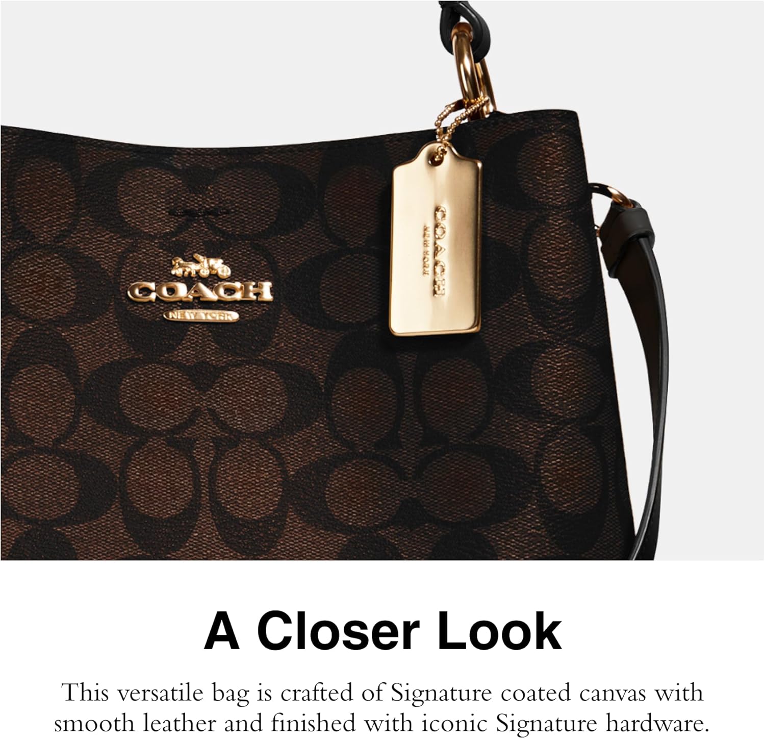 COACH Town Bucket Bag, Brown Black