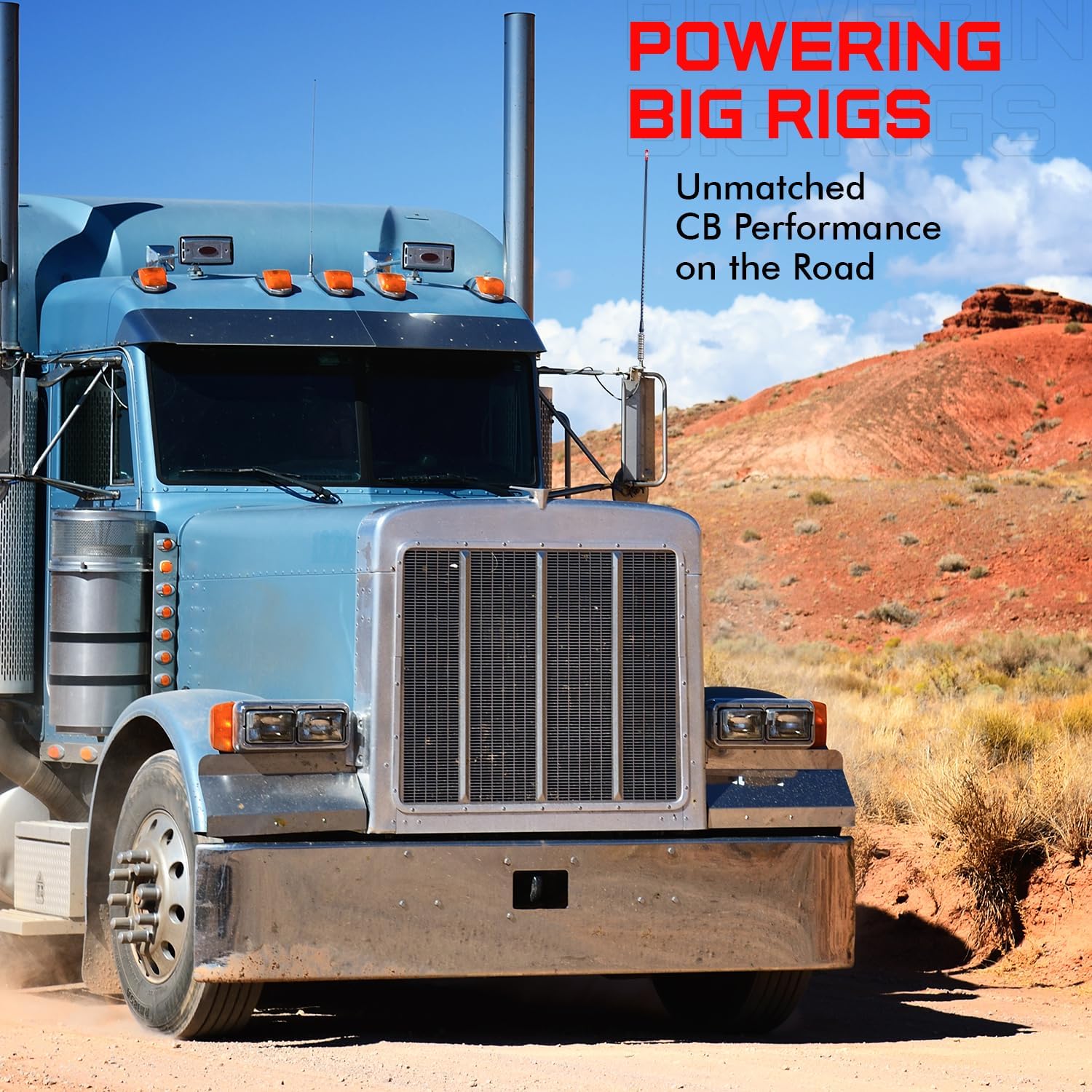 4 Foot Fiberglass 1000 Watt Black CB Radio Antenna with Heavy Duty Stainless Steel Spring.