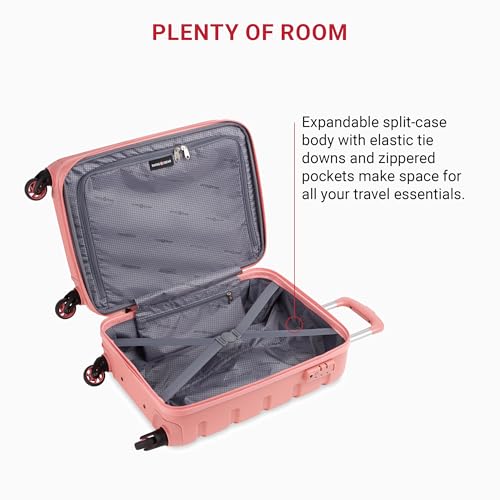 SwissGear 7366 Hardside Expandable Luggage with Spinner Wheels, White, Carry-On 19-Inch