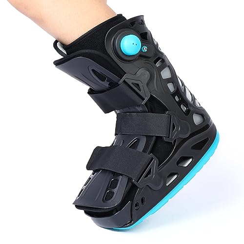 Medical Inflatable Walking Boot, Air Cam Walker Fracture Boot, Short Orthopaedic Boot for Sprained Ankle, Foot Pain Recovery, Stress Fracture, Broken Foot, Achilles Tendonitis Black (Medium)