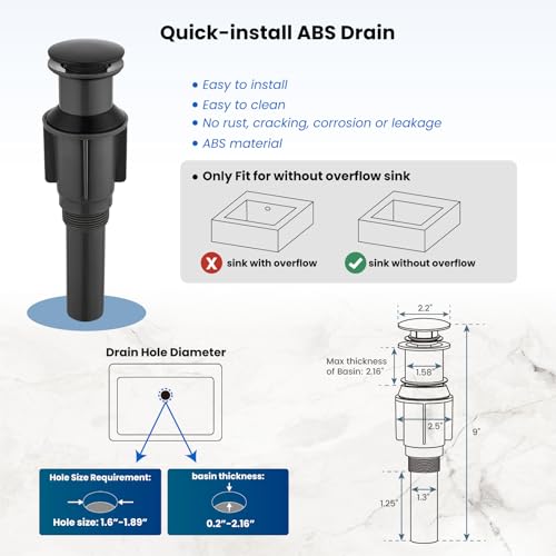 gotonovo Bathroom Vessel Sink Faucet Single Handle Brass Long Reach Bathroom Faucet 1 Hole Deck Mounted Mixer Tap with Pop Up Drain Brushed Nickel
