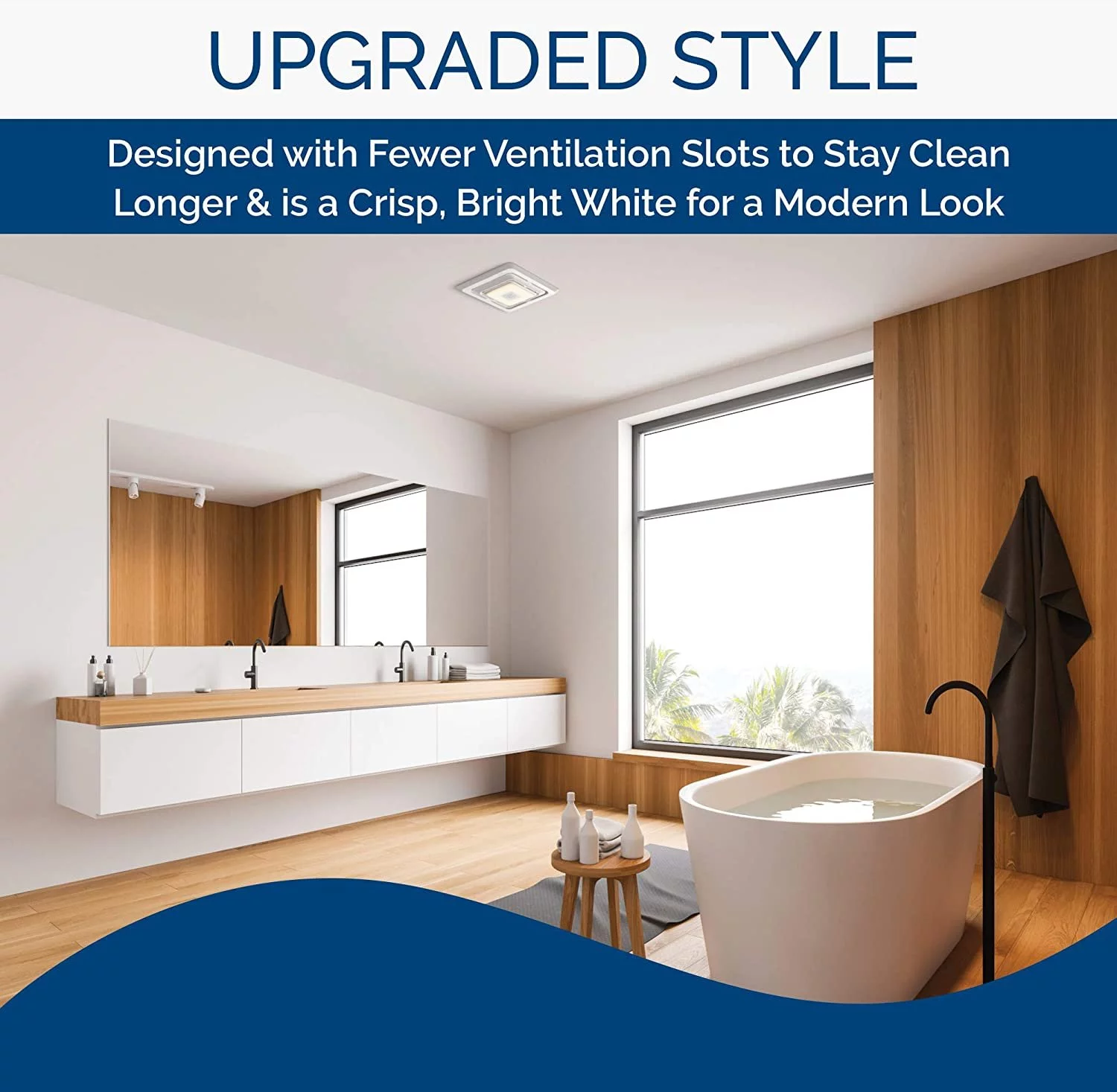 Broan-NuTone FG800SPK Bluetooth Speaker Bathroom Exhaust Grille Cover with LED Light, White Bath Fan