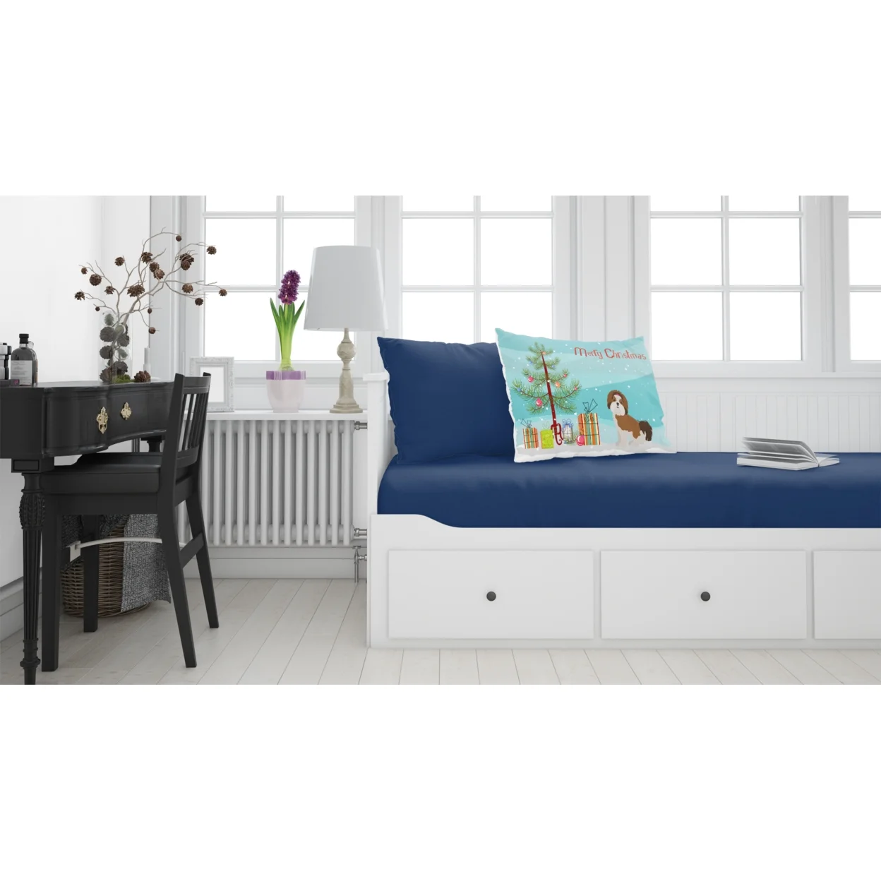 Carolines Treasures CK3459PILLOWCASE Imperial Shih Tzu Christmas Tree Fabric Standard Pillowcase, Standard, multicolor