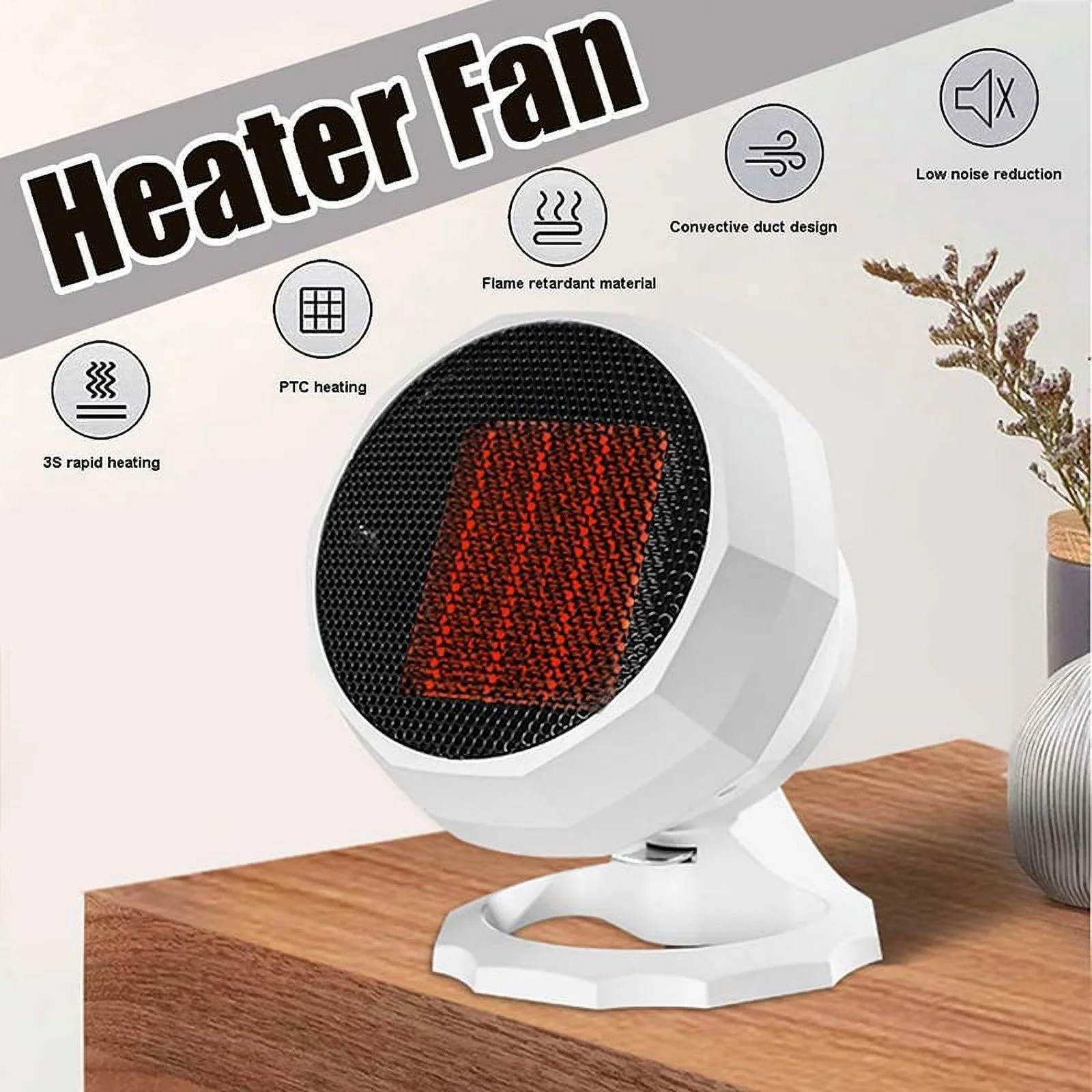 Portable Mini Electric Heaters Home Heaters Fan Convenient Air Heaters Mute Office Convenient Heaters  220V 1800W