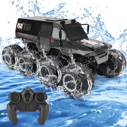 RC Trucks 8WD Offroad Waterproof,50Mins Playing Time Battery,1: 12 Large Remote Control Monster Truck for Boys Girls,Amphibious Gift Toy for Kids Age 6 7 8 9 10 11