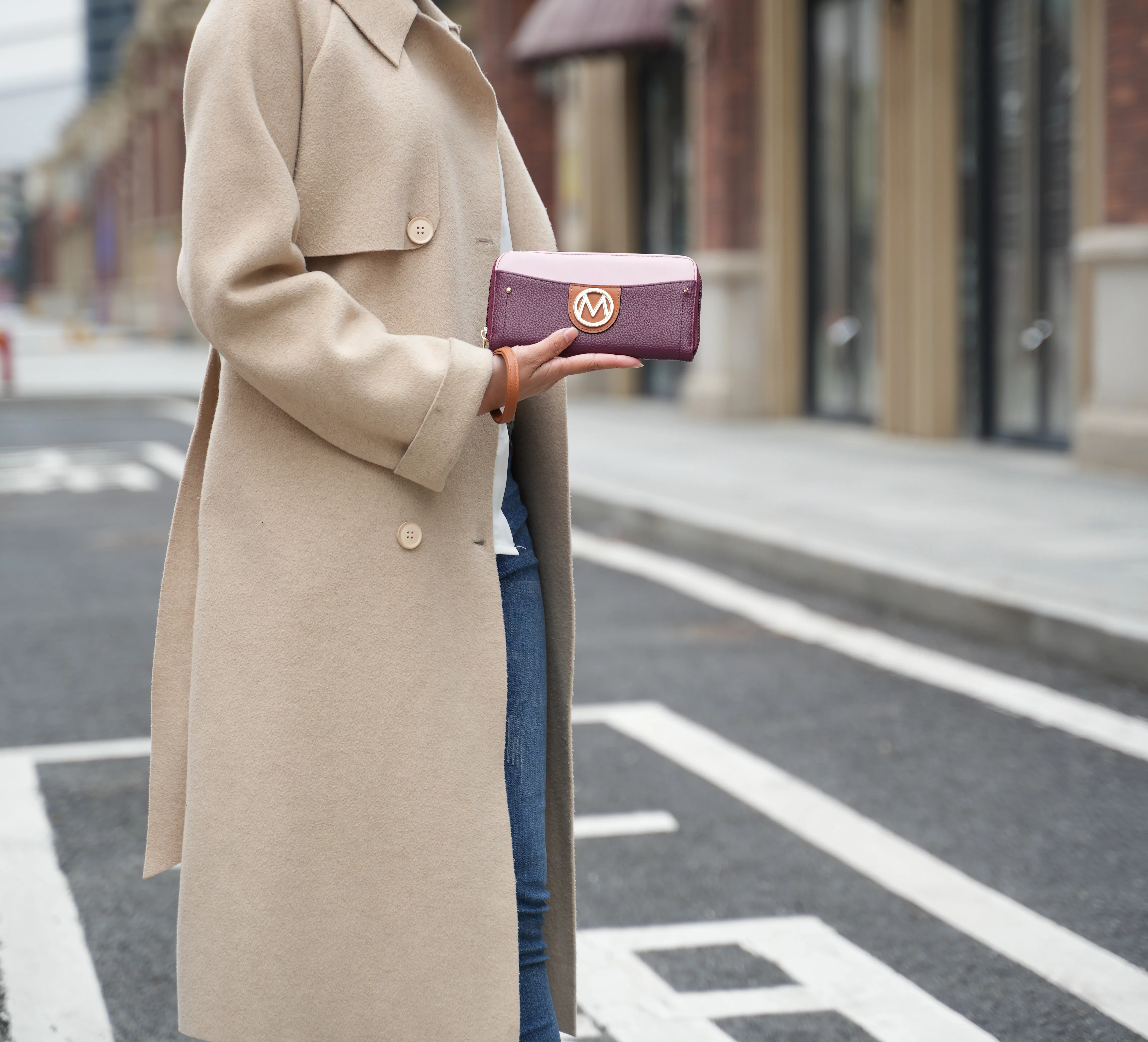 MKF Collection Brynlee Women's Tote Bag & Wristlet Wallet, Crossbody Purse Handbag 2 Pcs by Mia K - Burgundy