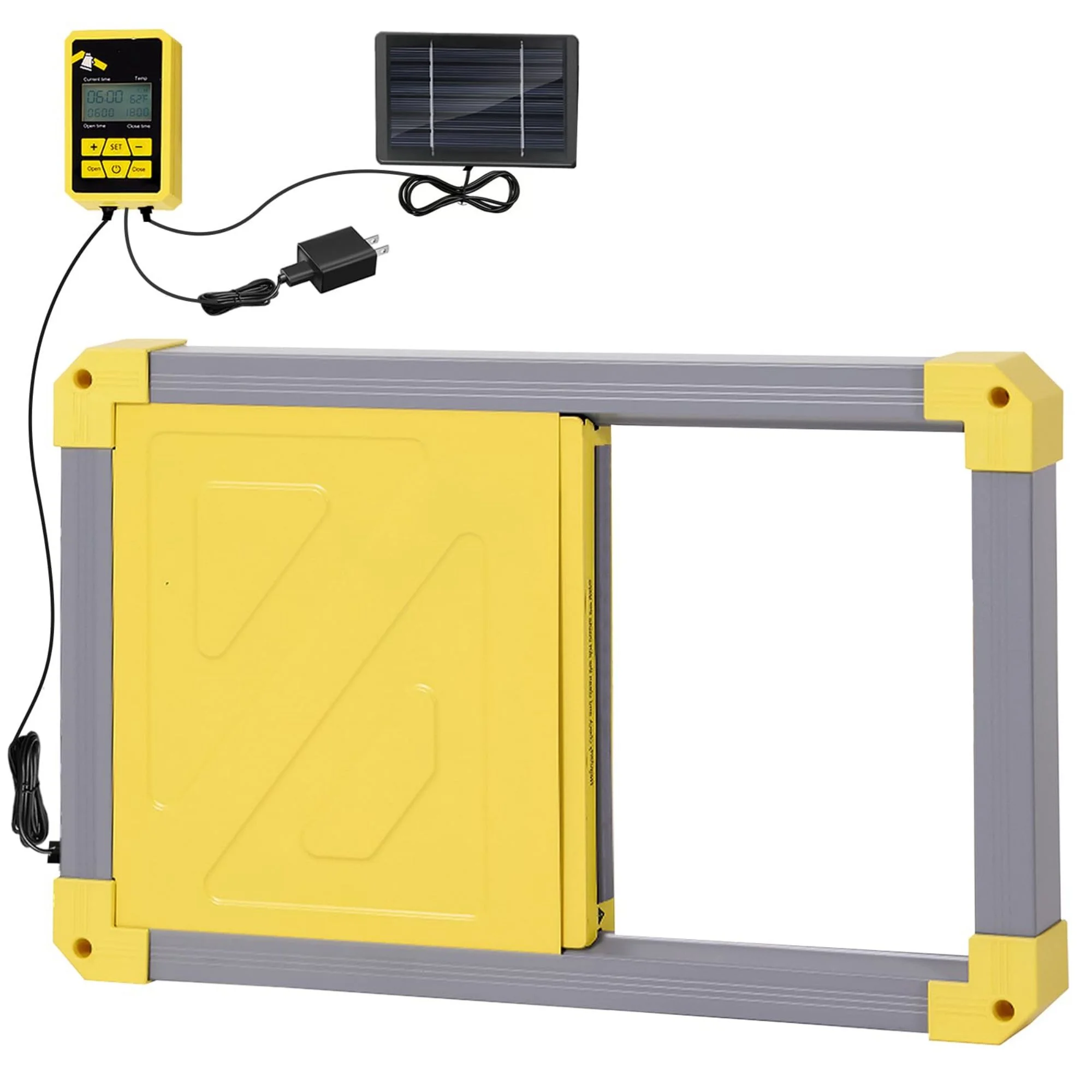 Morgete Solar Automatic Chicken Coop Door with light Sensor Anti Pinch Waterproof Coop Door, Ideal for Chicken Breeding
