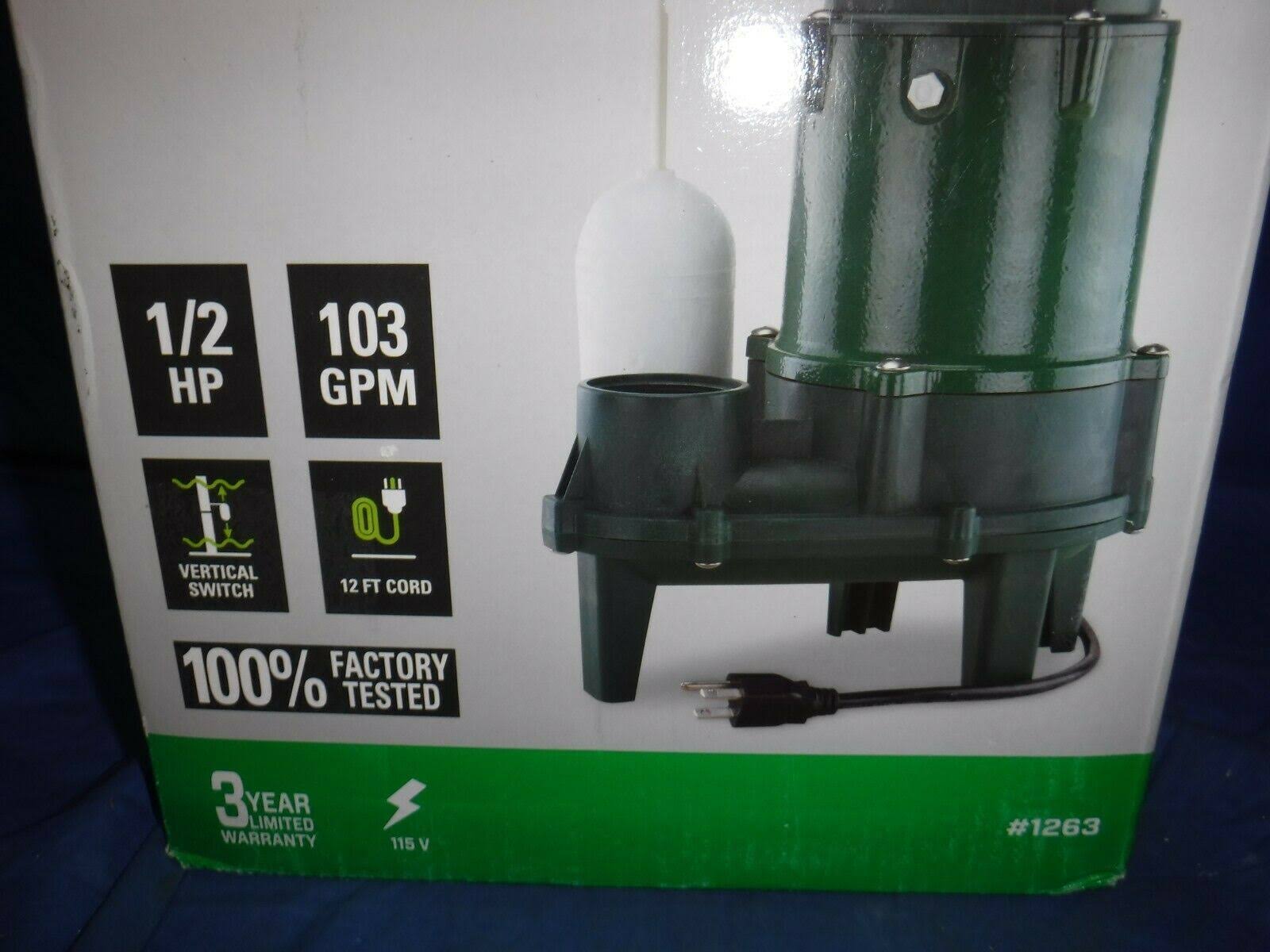 Zoeller 0.5-HP 115-Volt Cast Iron Sewage Sump Pump | 1263-0001