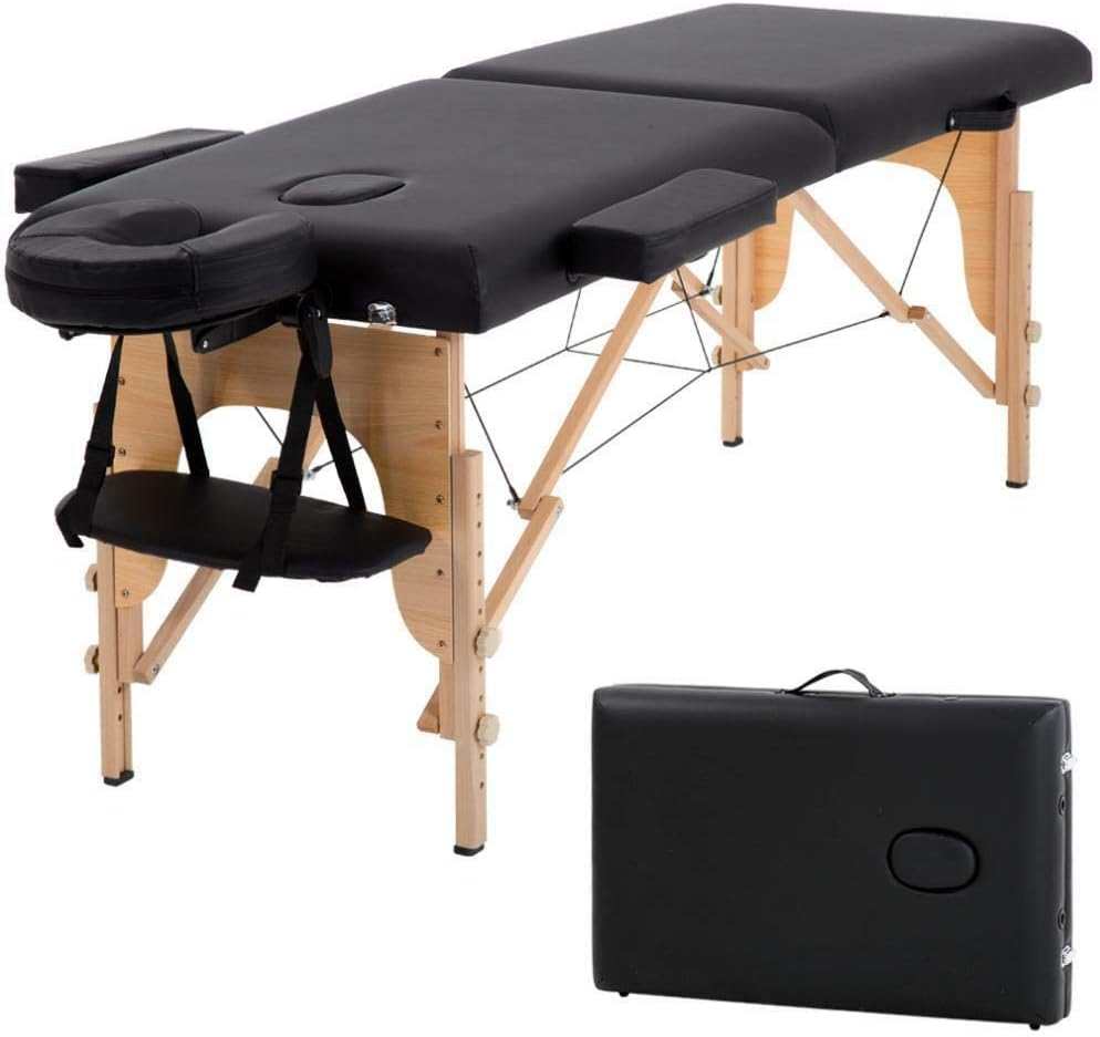 New Massage Table Massage Bed Spa Bed 73 Long Portable 2 Folding W/Carry Case