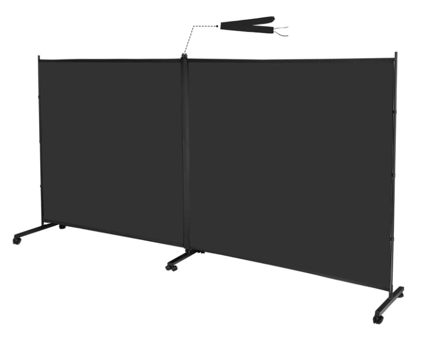 MAYOLIAH Large Single Panel Room Divider on Wheels, 71”W x 75”H Rolling Privacy Screen, Portable Wall Divider for Home Office Partition, Black