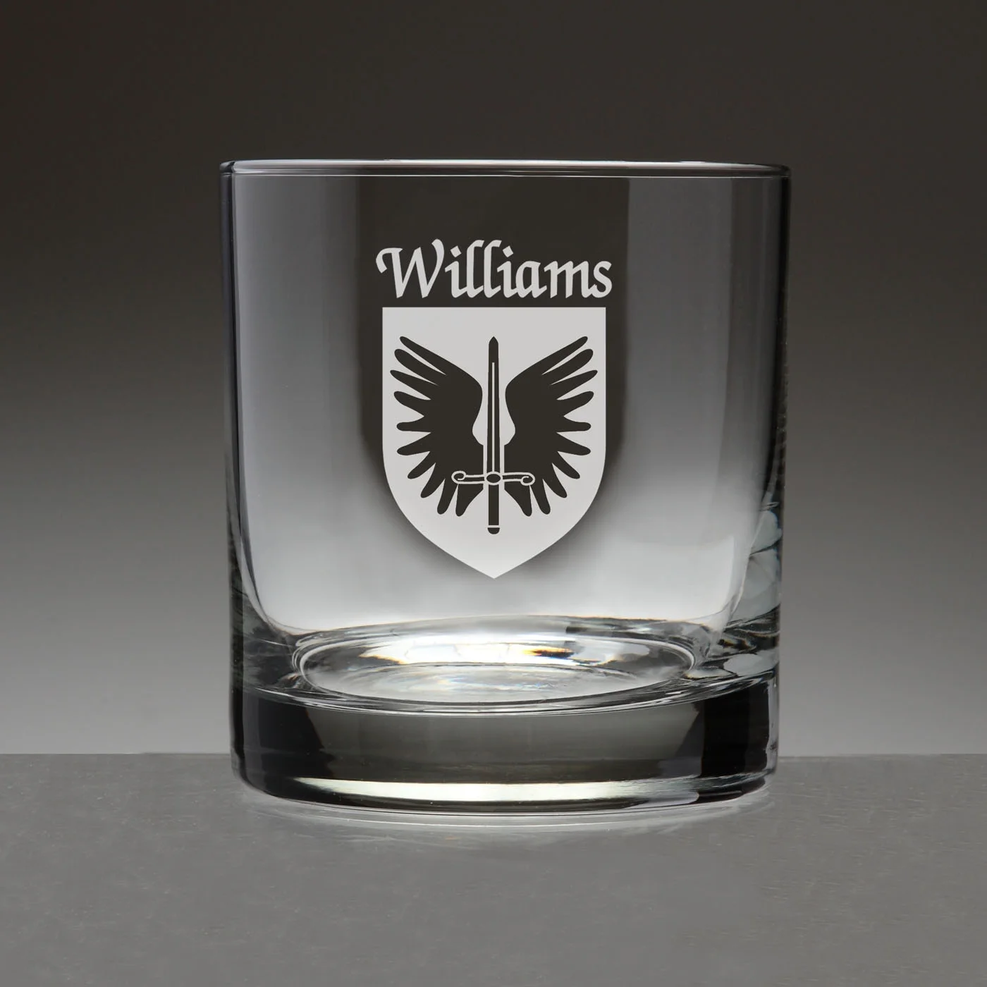 Williams Irish Coat of Arms Tumbler Glasses - Set of 4 (Sand Etched)