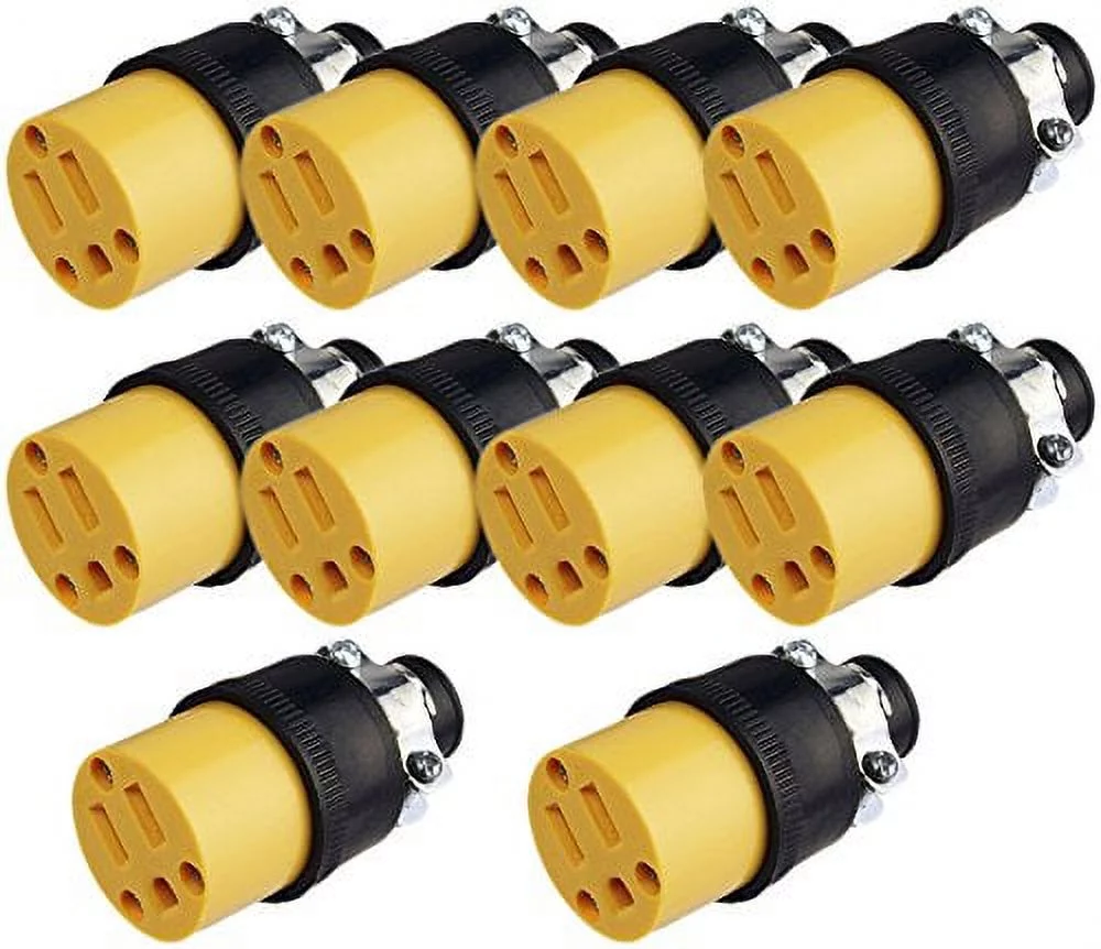 Black Duck Brand Female Extension Cord Replacement Electrical Plug Ends (10 Pack)