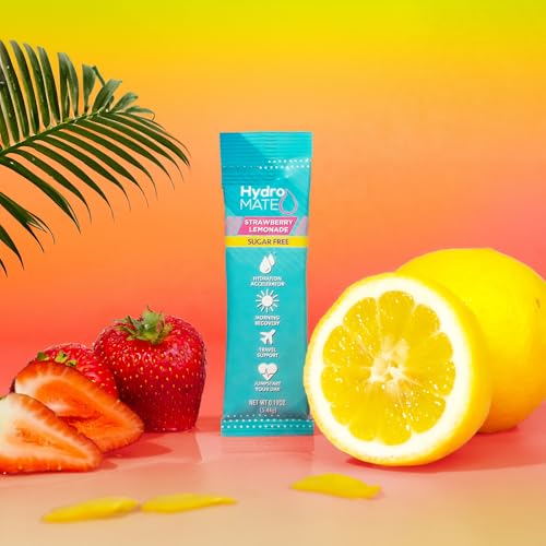 HydroMATE Electrolytes Powder No Sugar Acai Berry Sugar Free Hydration Packets Keto Party Favors Sticks with Vitamin C 30 Count