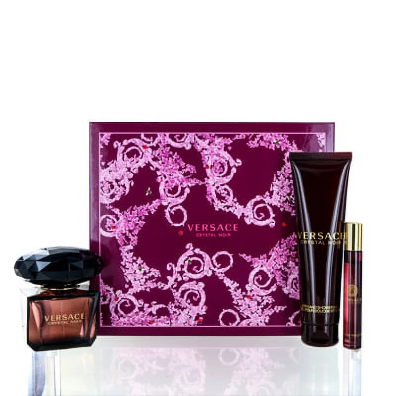 Versace Crystal Noir by Versace for Women - 3 Pc Gift Set 3.0oz EDT Spray, 0.33oz EDT Spray, 5oz Body Lotion