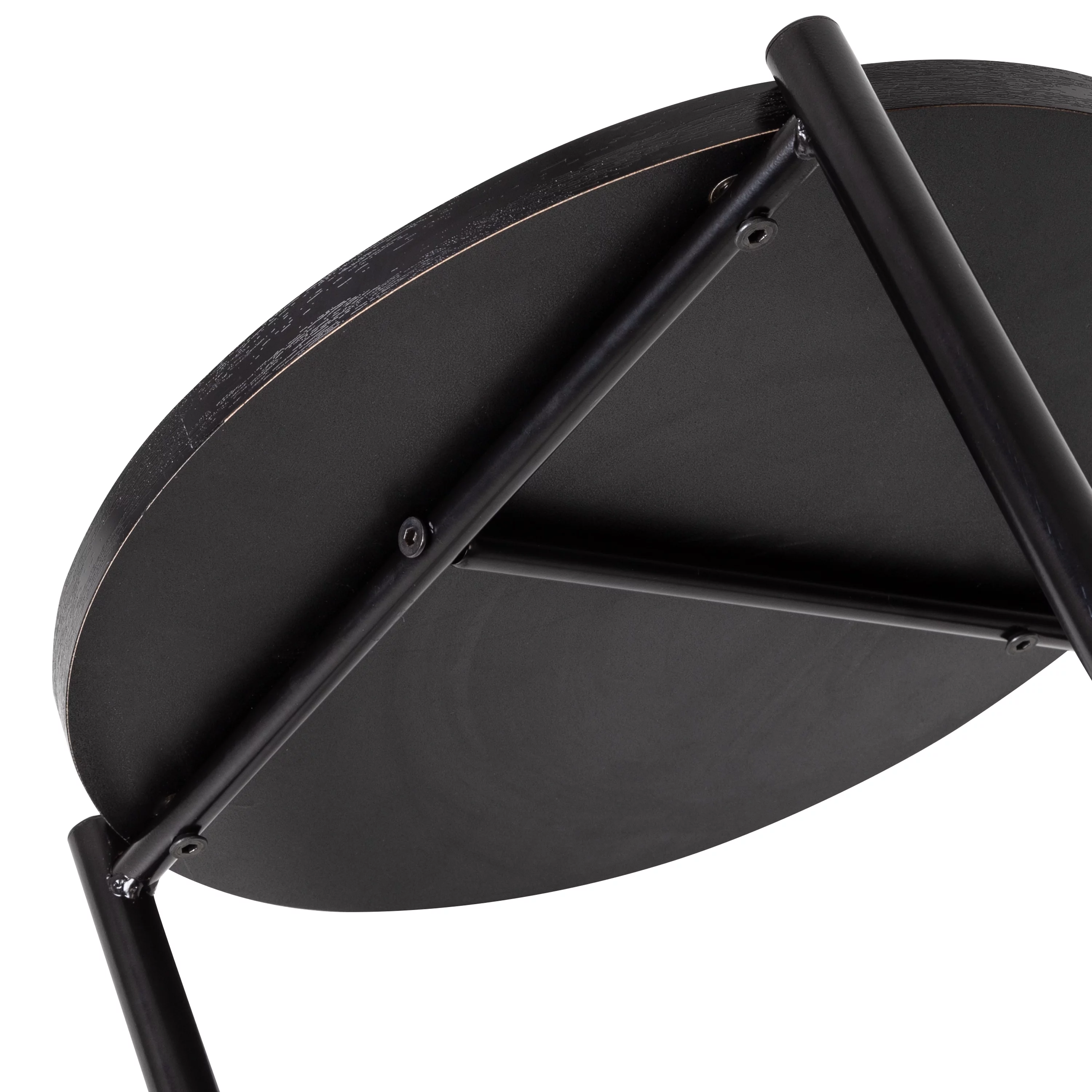 Honey-Can-Do Round Side Table with T-Pattern Base, Black