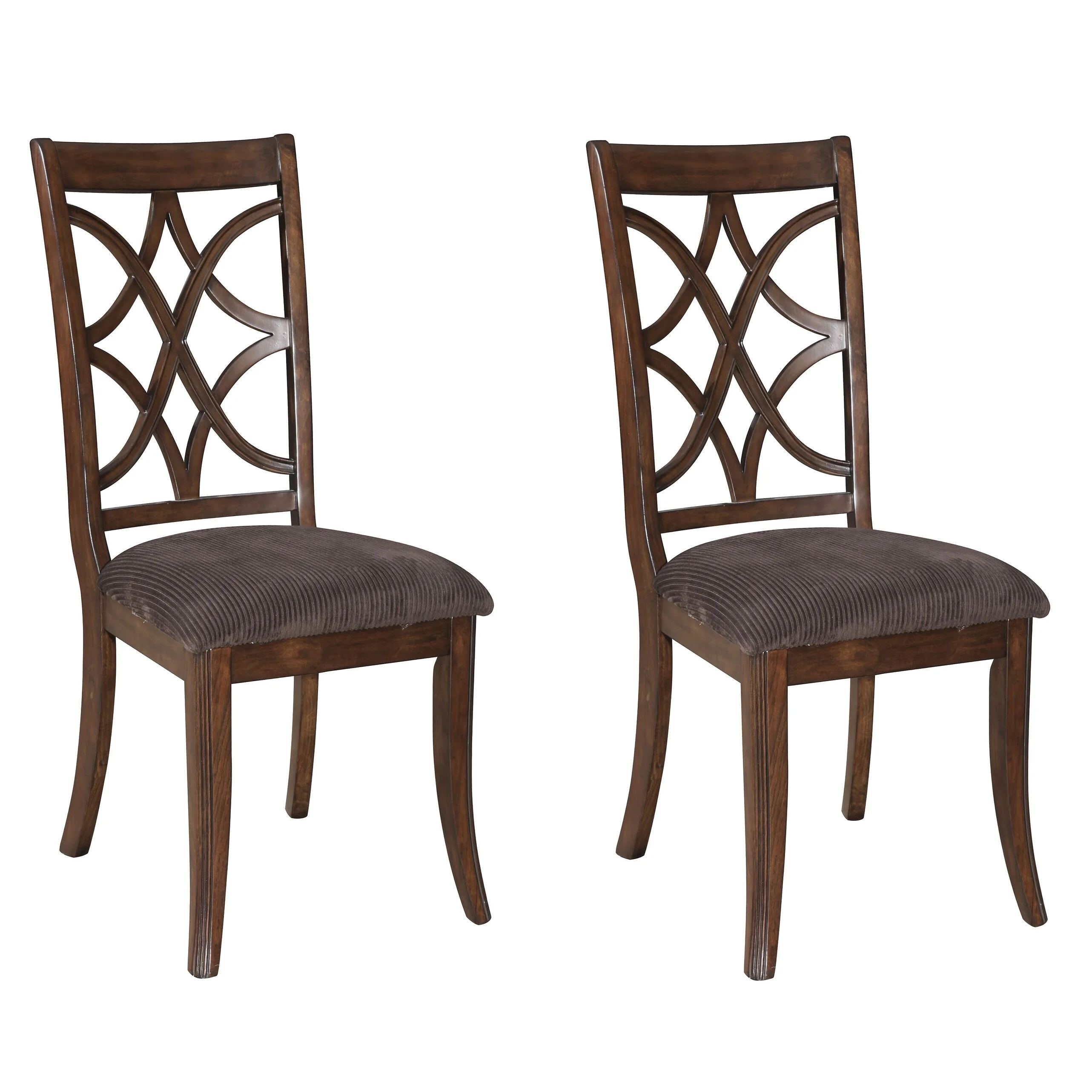 Carpenter Brown and Dark Walnut Cross Back Side Chairs (Set of 2)
