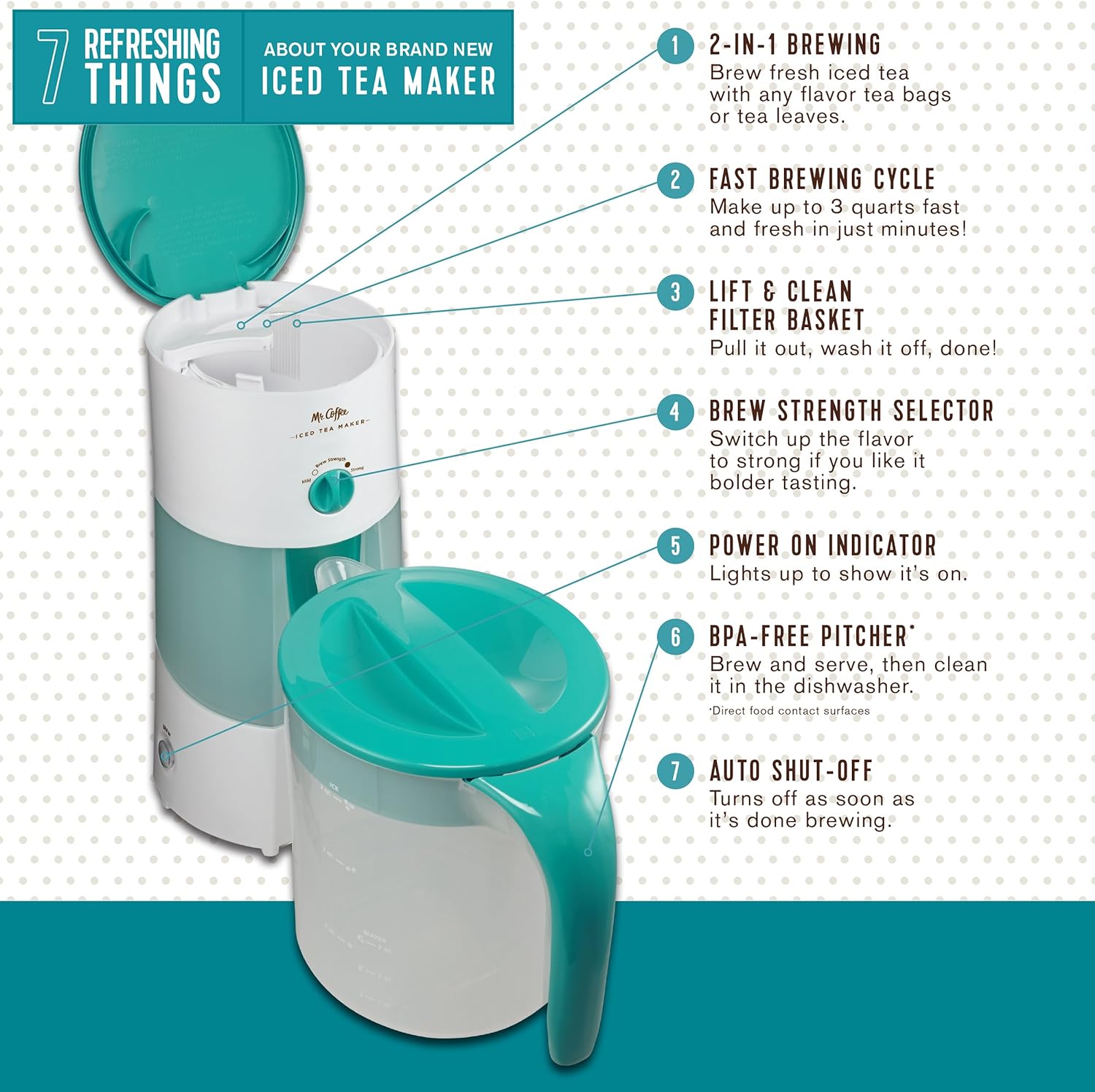 Mr. Coffee 3-Quart Adjustable Brew Strength Iced Tea Maker