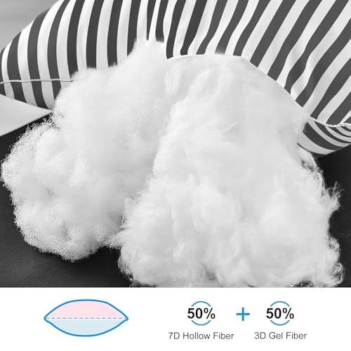 EIUE Hotel Collection Bed Pillows for Sleeping 2 Pack King Size，Pillows for Side and Back Sleepers,Super Soft Down Alternative Microfiber Filled Pillows,20 x 36 Inches