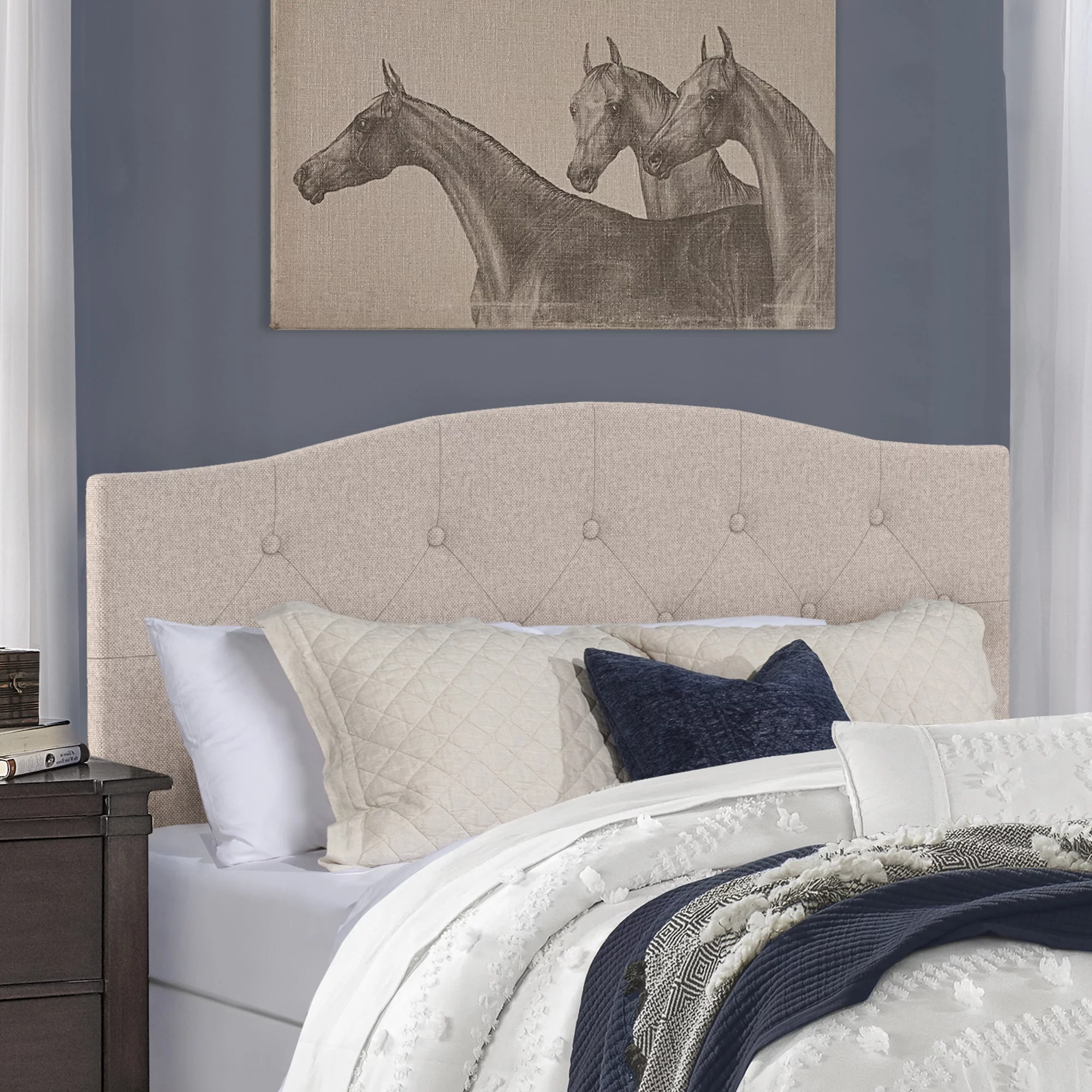 Hillsdale Furniture Provence Upholstered Full/Queen Headboard Linen Fabric