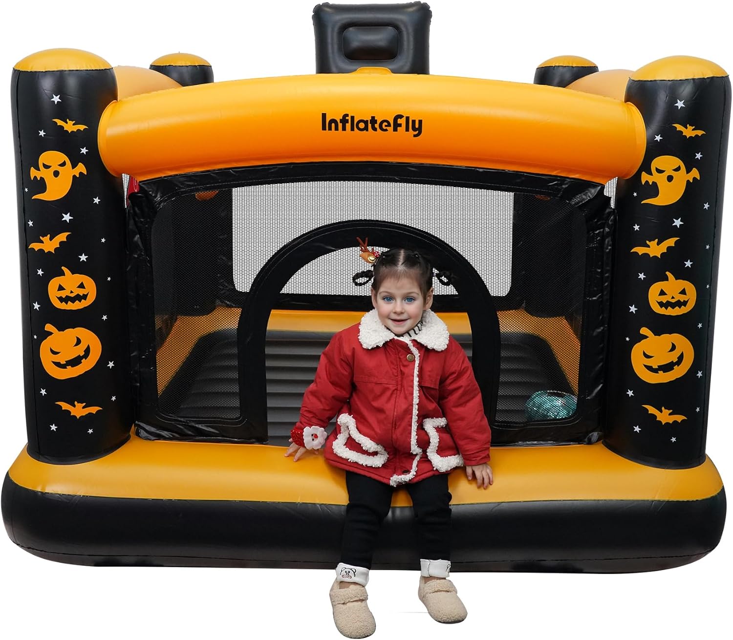 Bounce House Inflatable Castle Toddler Bouncy House for Kids with Ball Pit, Throw The Hoops, Shoot Basketball for Indoor or Outdoor