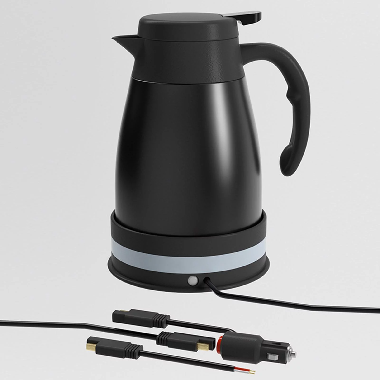 Car Electric Kettle 24V Fast Boiling 1200ml Water Heater for Road Trip Black