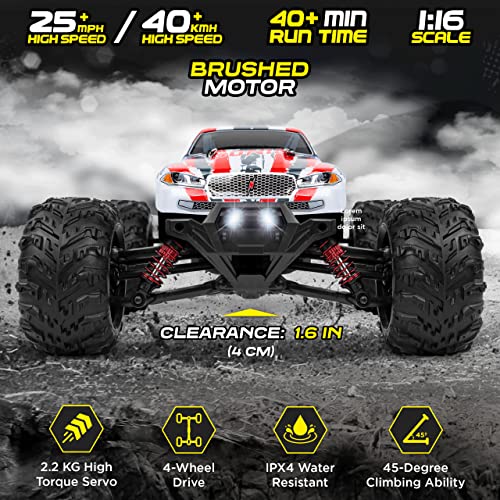 LAEGENDARY Remote Control Car, Hobby Grade RC Car 1:10 Scale Brushed Motor with Two Batteries, 4x4 Off-Road RC Truck, Fast RC Cars for Adults, RC Cars, Remote Control Truck