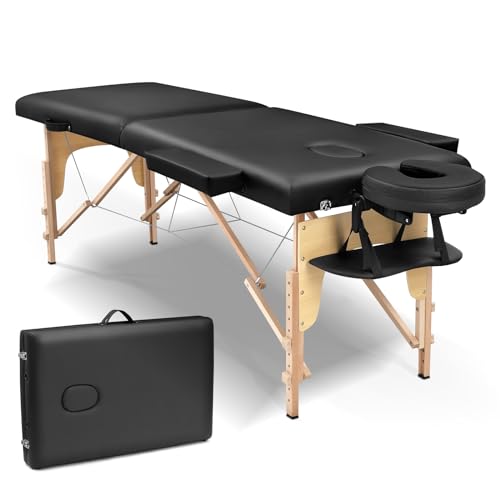 Massage Table Portable Lash Bed: Folding Physical Therapy Table - Professional Spa Bed for Home - Black