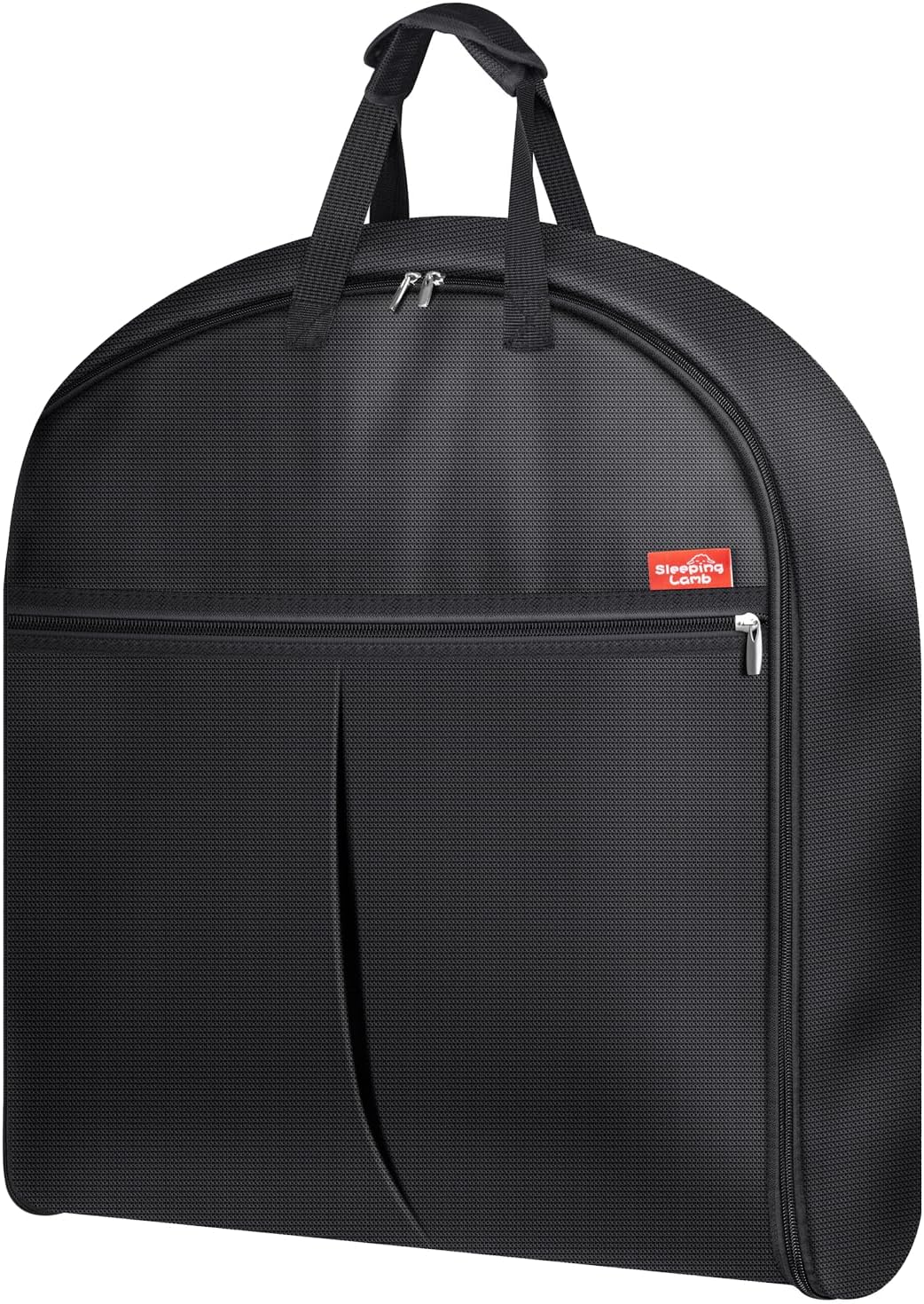 SLEEPING LAMB Carry On Garment Bag for Travel, 43’’ Heavy Duty Suit Bag for Men Travel with Metal Hook, Waterproof Convertible 2 in 1 Garment Duffle Bag for Hanging Clothes in Business Trip, Black