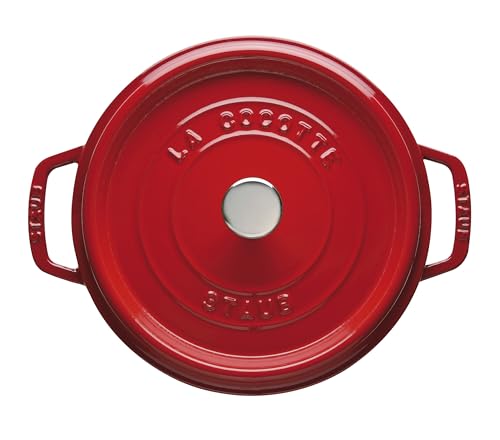 Staub 4 Qt. Round Cocotte-cherry Red