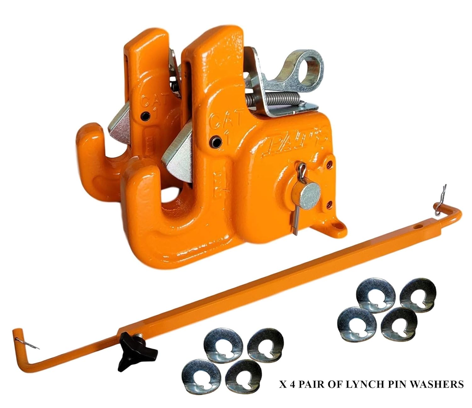 Pat's Easy Change with Stabilizer Bar - Best Quick Hitch System On The Market �C Flexible, Durable and Affordable (Orange CAT #1)