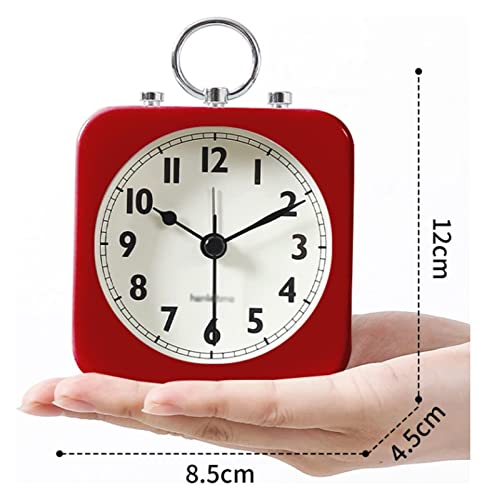 Alarm Clocks BedsideBedside Silent Alarm Clocks,Small Digital Desk Clock,Alarm Clock Alarm Clock with Square Metal Case, Non Ticking Battery Operated Small Square Clock for Bedside Desk Table Living R
