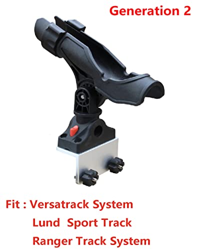 Brocraft Power Lock Rod Holder for 90 Degree Boat Track System/Versatrack Track System/Lund Sport Track/Ranger Track System