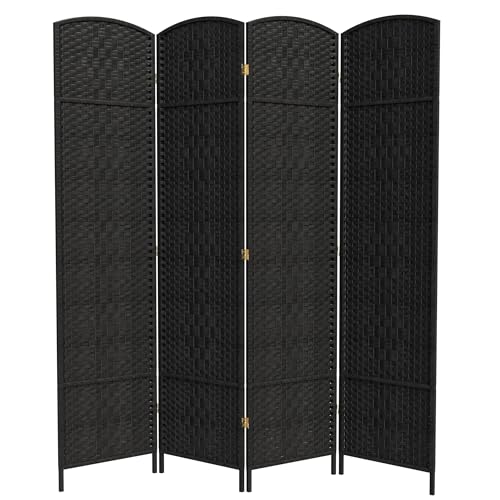 Red Lantern 7 ft. Tall Diamond Weave Dark Beige-6 Panels Room Divider
