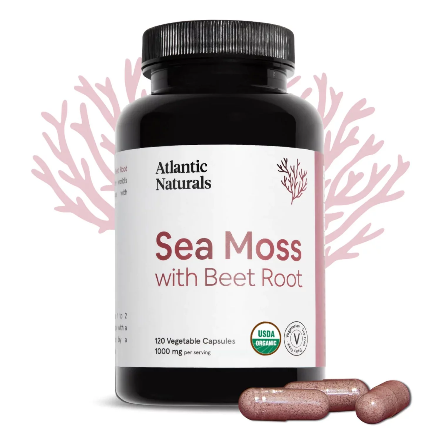 Organic Sea Moss with Beet Root Capsules | Vegan 1000mg