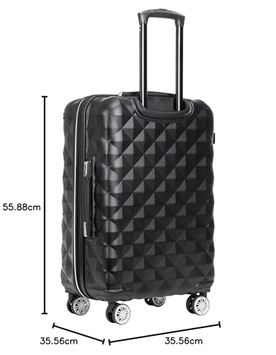 Kenneth Cole REACTION Diamond Tower Collection Lightweight Hardside Expandable 8-Wheel Spinner Travel Luggage, Black, 20-Inch Carry On