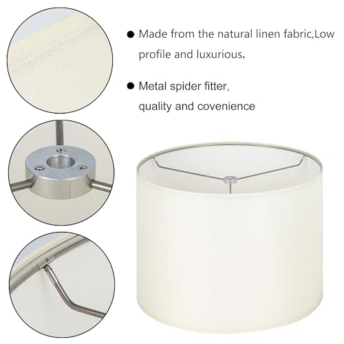 Wellmet Blackgold Set of 2 Drum Lampshades, Easy Assembly Required 16