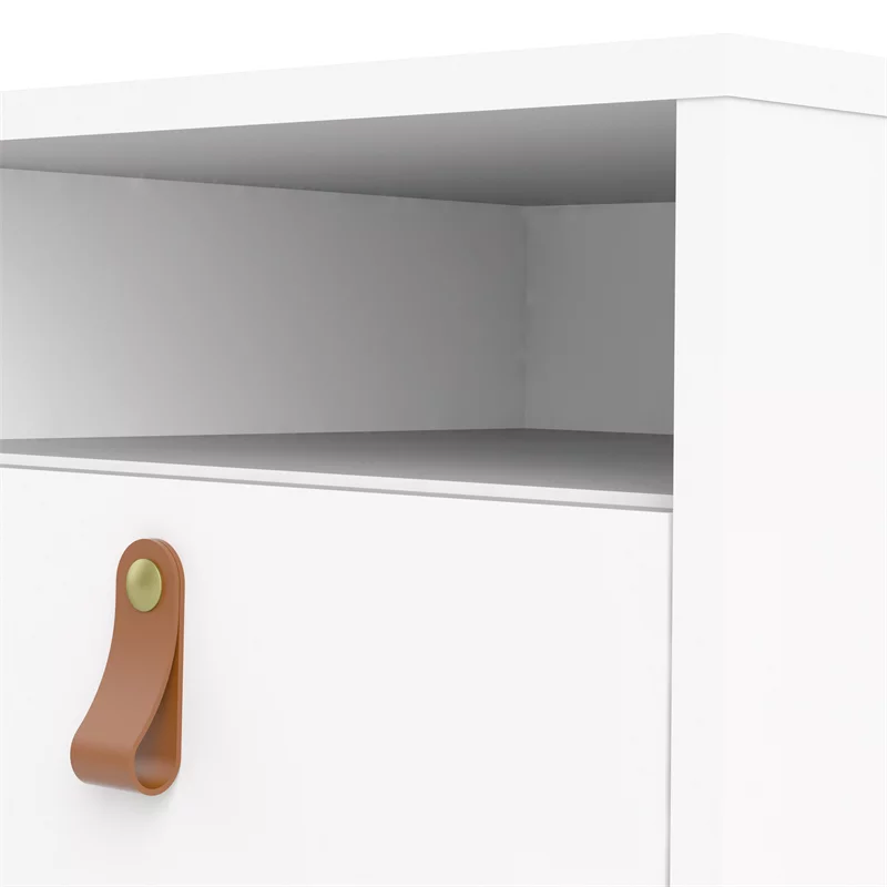 Home Square 2 Piece 2 Drawer 1 Shelf Mobile Cabinet Set in White