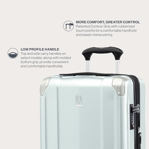 Travelpro Pathways 3 Hardside Expandable Luggage, 8 Spinner Wheels, Lightweight Hard Shell Suitcase, Carry On 21 Inch, Black Knight