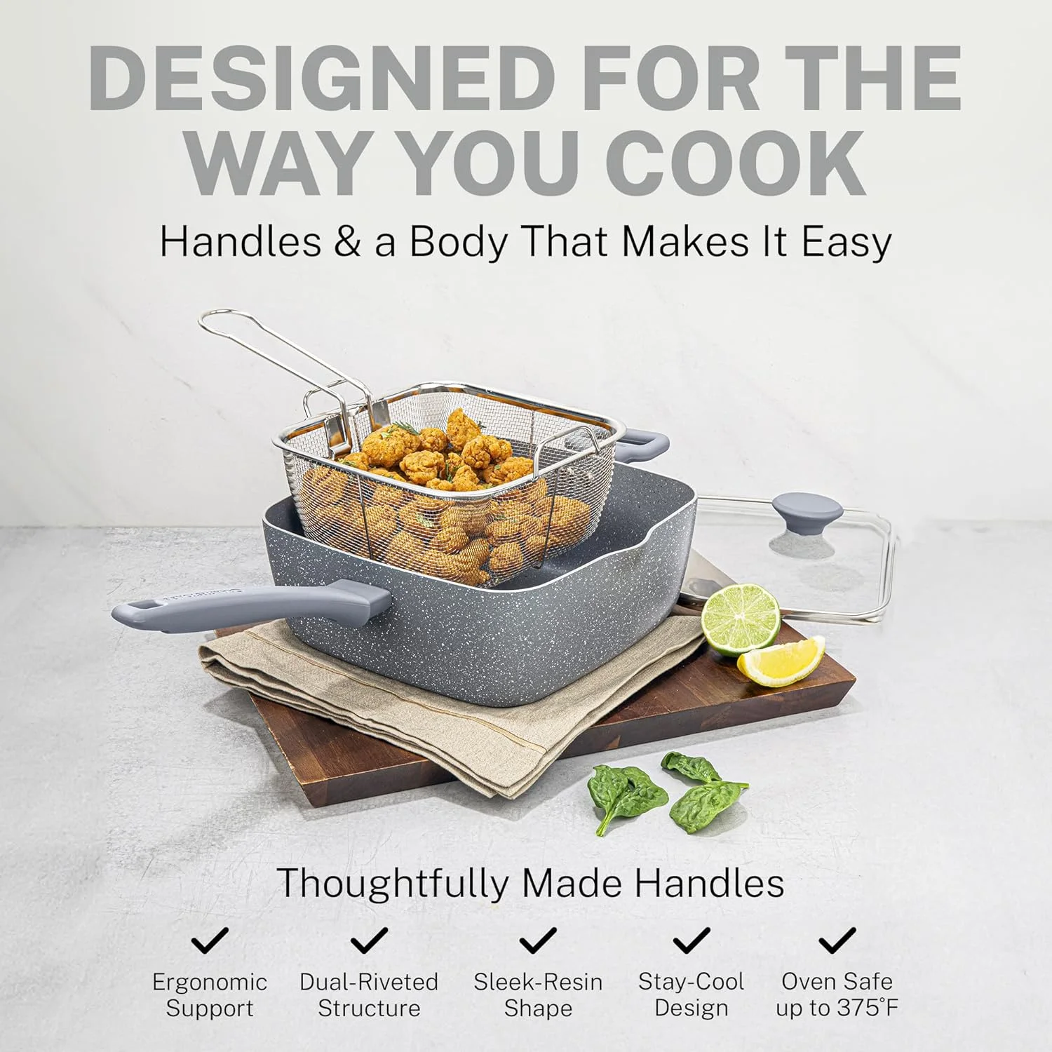 Granitestone 20 Pc Pots and Pans Set Non Stick Cookware Set, Kitchen Cookware Sets